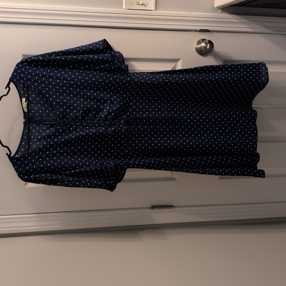 Navy Blue Polka Dot Dress
